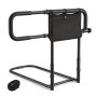 Bed rail, foldable, Black, 61 × 57.5–77.5 × 49–59 cm