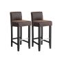 Set of 2 bar stools, vintage brown