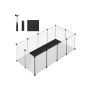 Transparent small animal enclosure 143x73x46cm., black