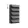 Shoe rack made of 10 shoe boxes, black