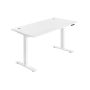 Electric, height-adjustable desk, white