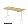 Electric height-adjustable desk 70x160x120cm., white/light brown