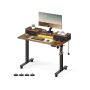 Electric height-adjustable desk with lighting 60x120x120cm., brown/black