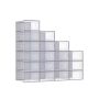 Shoe box set, 18 pcs., transparent gray 33.5 x 23.2 x 14.3 cm