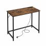 Desk with LED lighting 50x100x76cm., black/brown