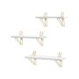 Set of 3 wall shelves, white/gold