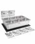 Ruoan tarjoiluastia VEVOR TWJ-16100D, 6 × 1/6 astiaa, 535 × 330 × 160 mm