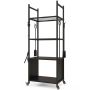 Стойка для дров, 4 яруса, Чёрный, 45 × 118 × 30 см