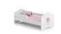 Children's bed Fala with mattress and barrier protection 164 cm x 85 cm x 63 cm, princess with wings