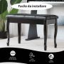 Wooden piano stool with padded seat and storage compartment, 2 places