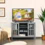 Wooden TV cabinet 114×40×60 cm, white/brown