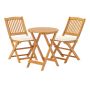 Wooden outdoor folding chairs with padded cushions, acacia wood, 3 pcs