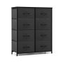 Fabric chest of drawers with 8 drawers for clothes, black, 80x30x92 cm