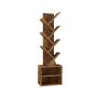 Medžio formos knygų lentyna VASAGLE Custos, 2 atviros lentynos, Ruda, 20,3 × 123,2 × 38 cm