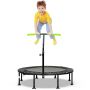Mini trampoline, adjustable handrail, 110 × 110 × 99–126 cm