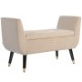Soft bench with storage box Homcom 107x42x65cm., beige/black