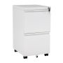 Mobile office stand, 2 drawers, White, 44 × 67 × 37 cm