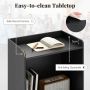 Mobile Stand, 2 Shelves, Black, 57.15 × 104.14 × 36.83 cm