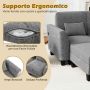 Modular U-shaped sofa with USB and Type-C charging ports, 280 cm, gray, with two poufs