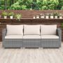 Modular 3-piece outdoor sofa set, PE rattan, gray