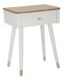 Bedside cabinet Matera, 1 drawer, white/brown, 45 × 62 × 32 cm