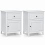 Bedside tables, 2 pcs, White, 48 × 38 × 63.5 cm