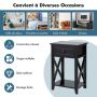 Bedside tables, 2 pcs, Black, 40 × 61.5 × 30 cm
