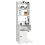 Bedside table, 3 shelves and charging station, White, 45 × 140.5 × 36 cm