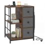 Bedside table, 3 drawers, Brown, 46 × 63 × 40 cm