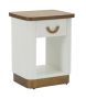 Mauro Ferretti TOLOSA bedside table, 1 drawer and shelf, white, brown and gold, 48 × 62 × 40 cm