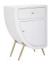 Mauro Ferretti VENUS bedside table, high, 1 drawer and door, white and gold, 60 × 79 × 32 cm