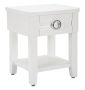 Shine bedside table, drawer and shelf, White, 45 × 54 × 40 cm