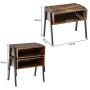 Bedside table, with open shelf, Brown, 54 × 35 × 45 cm