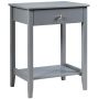 Bedside table, with drawer and open shelf, Gray, 46.99 × 35.56 × 62.23 cm