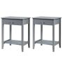 Bedside table, with drawer and open shelf, Gray, 46.99 × 62.23 × 35.56 cm