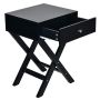 Bedside table, With drawer, Black and white, 45.72 × 64.77 × 40.64 cm