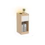 Naktinis staliukas VASAGLE, 1 stalčius, LED, USB-A ir USB-C, Geltona/Balta, 25 × 59,5 × 30 cm