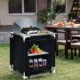 Portable grill table, 2 shelves, 83.82 × 63.5 × 116.84 cm