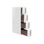 Modern shelf with wheels, white and brown