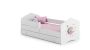 Children's bed Fala with drawer, mattress and barrier protection 144 cm x 78 cm x 65 cm, princess with moon