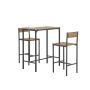 Set of 2 bar stools with tables, black/brown