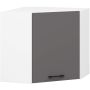 Seinäkaappi kulmamallinen keittiökaappi OLIWIA W60/60N H580, 1 ovi, 2 hyllyä, valkoinen/harmaa, 60 × 58 × 30 cm