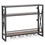 Hanging shelf, 3 shelves, up to 16 glasses, 80 × 63.5 × 20.3 cm