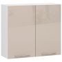 Keittiön seinäkaappi OLIWIA, 2 ovea, valkoinen/beige, 80 × 72 × 30 cm