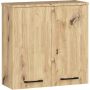 Seinään kiinnitettävä kylpyhuonekaappi FIN W60 2D, 2 ovea, ruskea, 60 × 60 × 22,5 cm