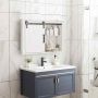 Wall-mounted bathroom cabinet, With sliding doors, White, 70 × 20 × 51 cm