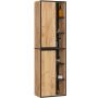 Ripustettava kylpyhuonekaappi VAMI W50, ruskea/musta, 50 × 170 × 30 cm