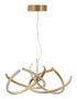LED pendant lamp CELTIC, Gold/white, Ø 62 × 120 cm