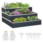 Raised bed Outsunny 118x118x62cm., dark gray/silver color