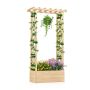 Raised wooden planter, with grille and roof, 78 × 36 × 152 cm